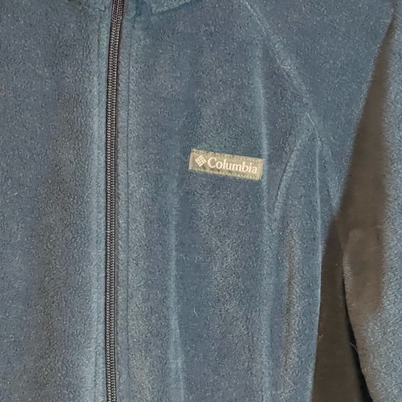 Columbia Blue Fleece Jacket Full-Zip Classic Fit - Picture 3 of 9